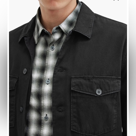 ALLSAINTS Spotter Cotton Denim Button-Up Shirt Jacket men’s size Small - Picture 5 of 8